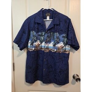 Hawaiian Collection Reserve Button Up Shirt Mens Size L Surfboard Woody
